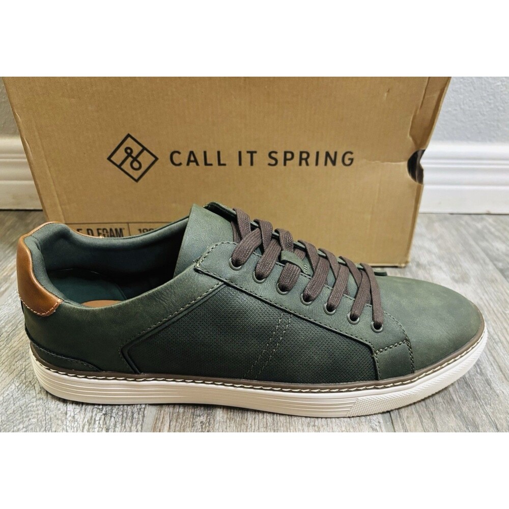 Call It Spring Men’s Green Vegan Leather Casual Sneakers NWB Size 13.
